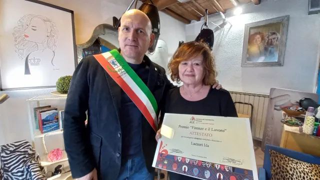 Ida Lazzeri con il Sindaco David Baroncelli