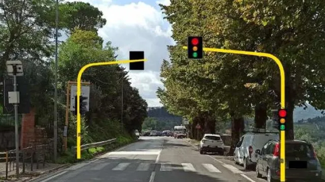 Installazione semaforo a Panzano