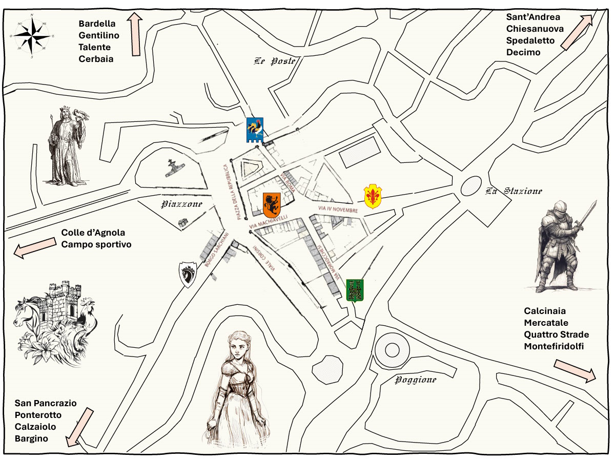 Mappa realizzata dalle Contrade per la Scuola