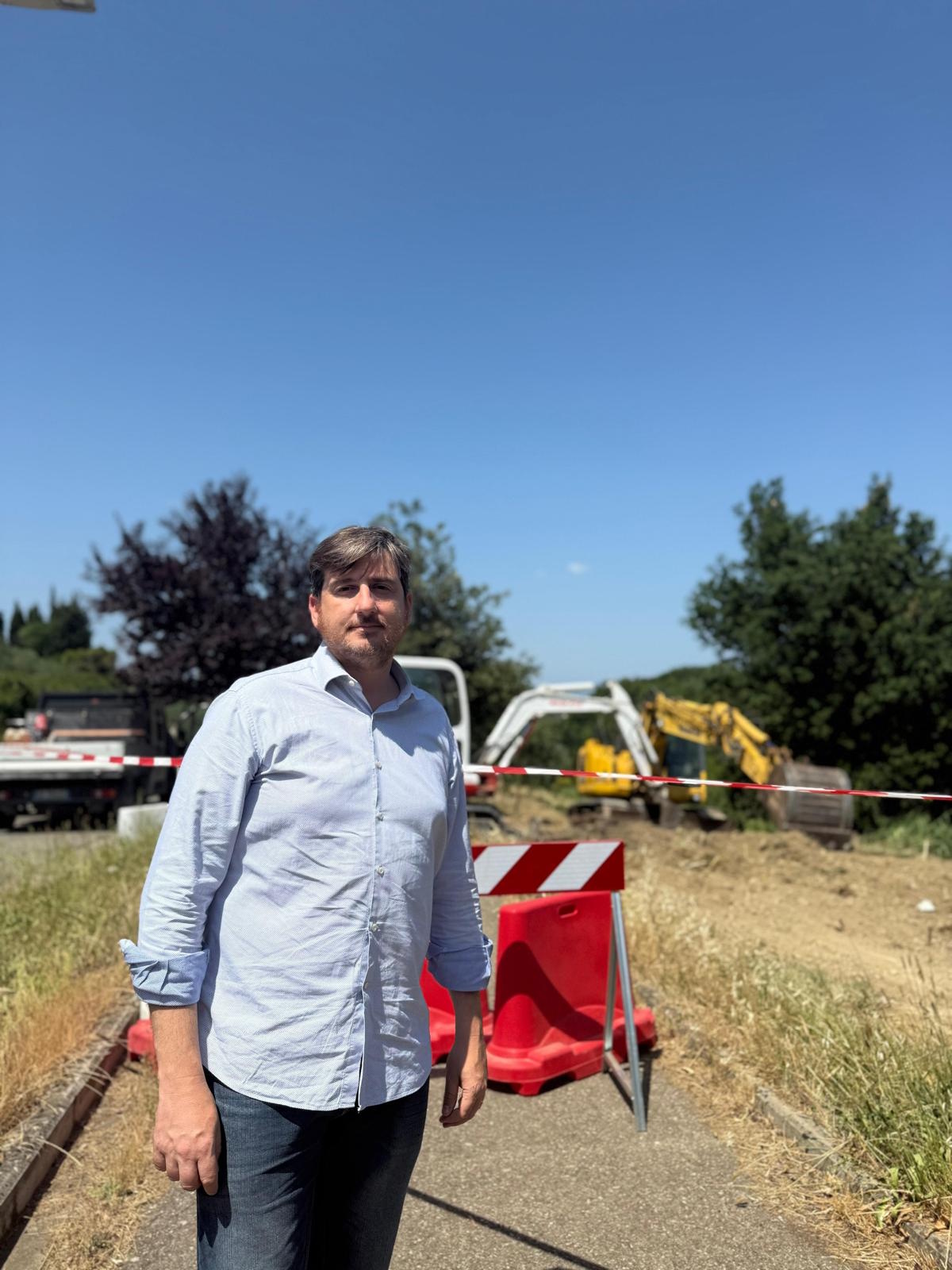 Il Sindaco Roberto Ciappi in cantiere