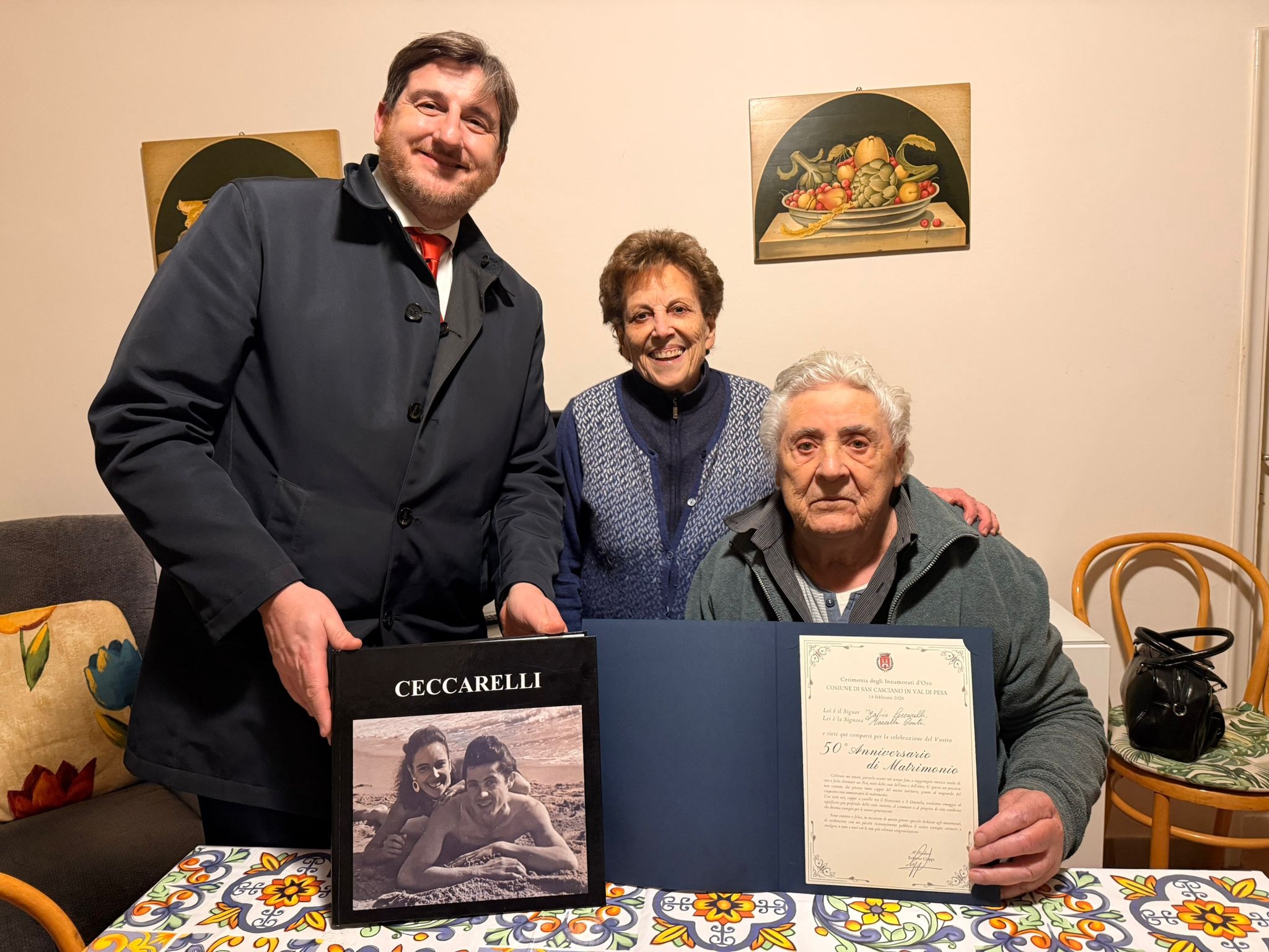 Il Sindaco Ciappi con Marcella Conti e Fabio Ceccarelli