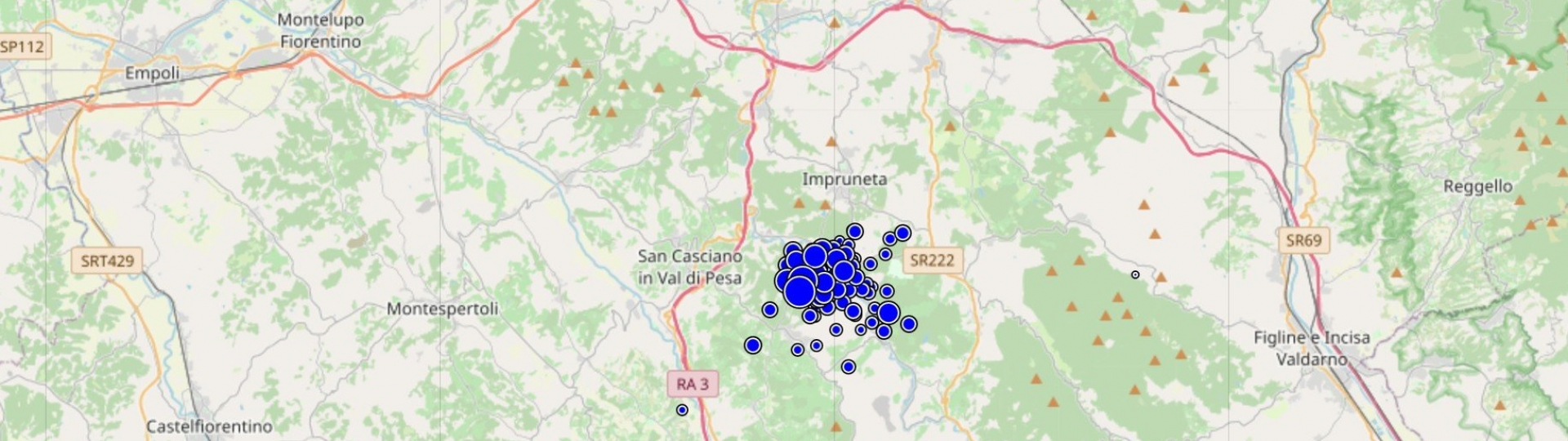 mappa sciame sismico