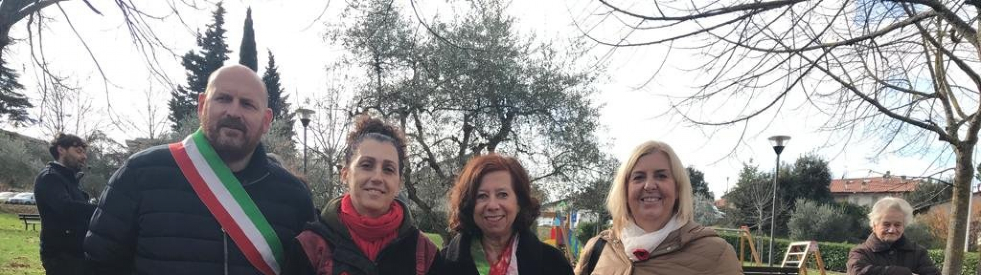 Foto Marina Baretta, Ass.re Laura Cioni, la sindacalista Laura Scalia e il Sindaco David Baroncelli