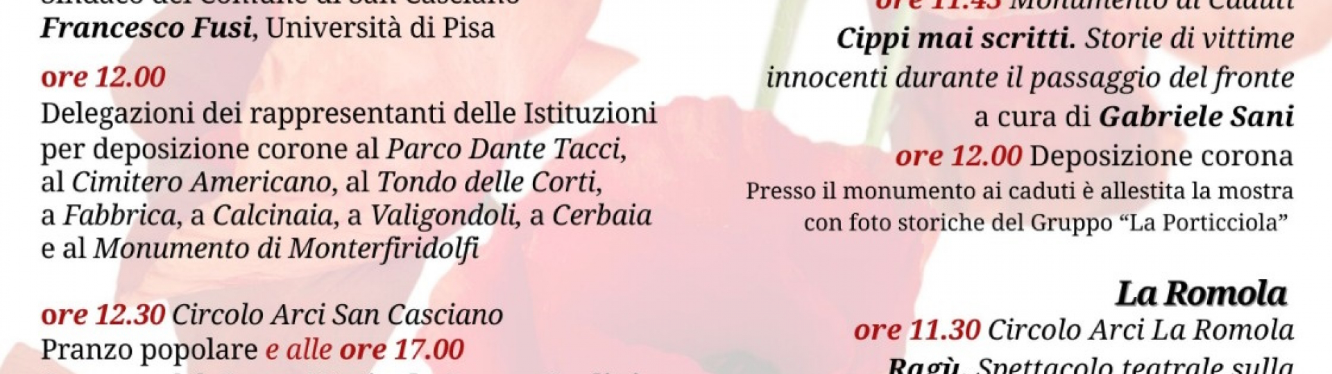 Programma eventi 80° anniversario della liberazione - 25 aprile 2025