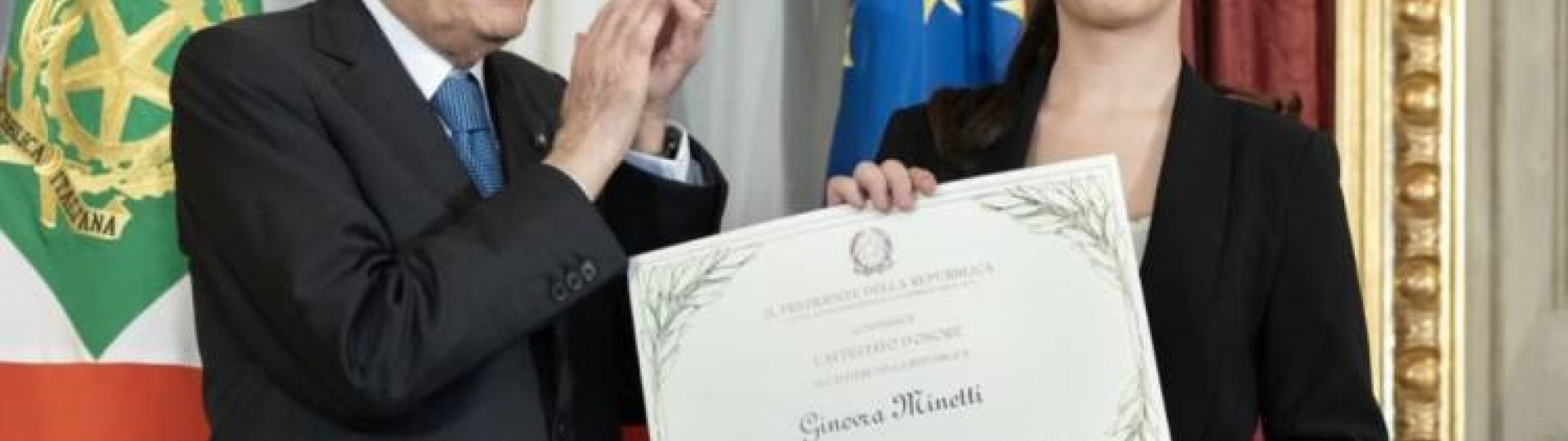 Ginevra Minetti con il Presidente della Repubblica