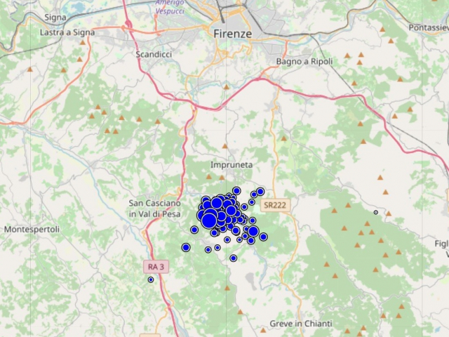 mappa sciame sismico