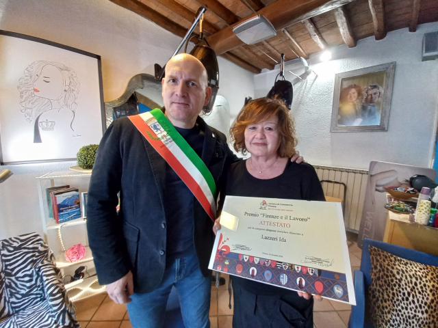 Ida Lazzeri con il Sindaco David Baroncelli