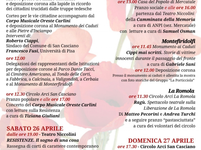 Programma eventi 80° anniversario della liberazione - 25 aprile 2025