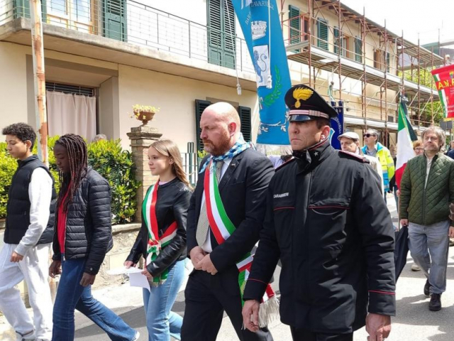 Il Comandante Giuseppe Cantarero e il Sindaco David Baroncelli