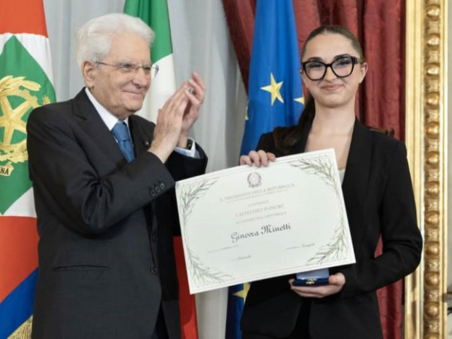 Ginevra Minetti con il Presidente della Repubblica