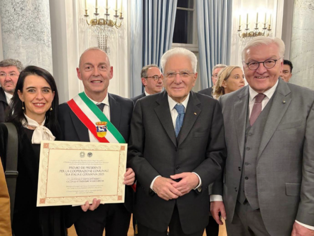Il Sindaco riceve il premio dal Presidente della Repubblica Mattarella e dal Presidente Frank-Walter Steinmeier 
