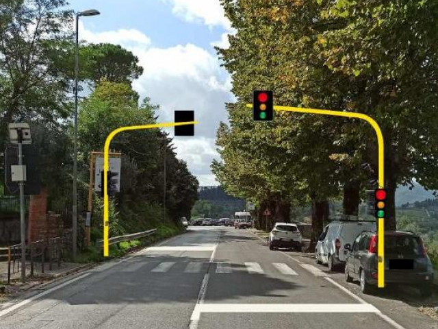 Installazione semaforo a Panzano